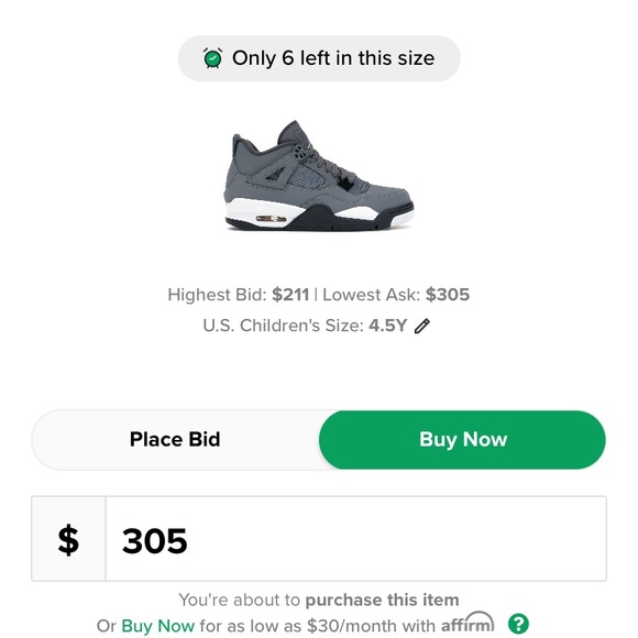 Cool grey Jordan 4 - Picture 6 of 6